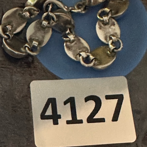 Vtg 23g Sterling Bracelet 6.5 Multi Gemstone Cabochon Onyx Lapis Coral 4127 B - Picture 3 of 12